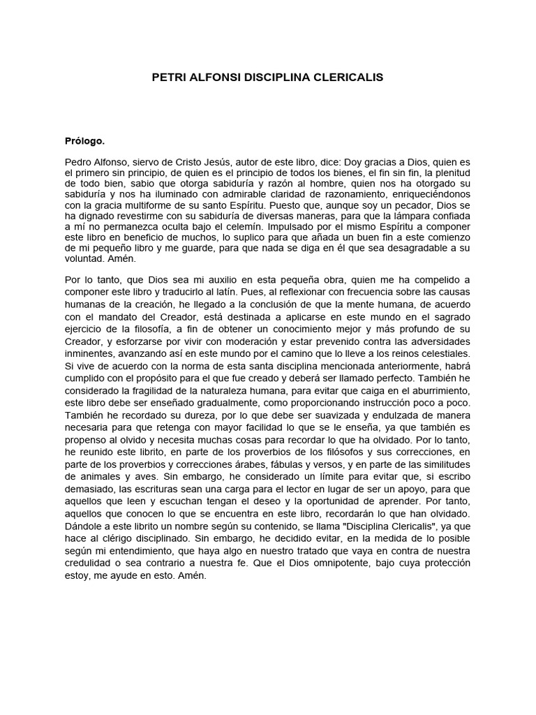 Pedro Alfonso Disciplina Clericalis Descargar gratis PDF Mentira