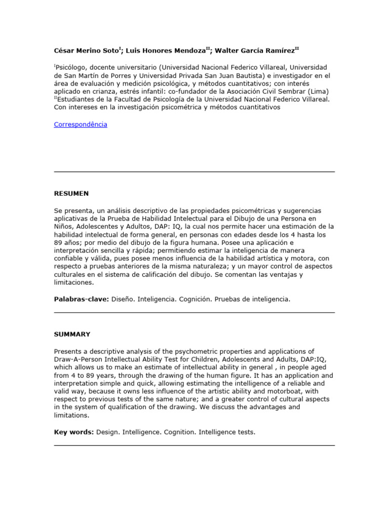 César Merino SotoI | PDF | Cociente de inteligencia | Inteligencia