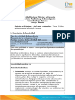 Guía de Actividades y Rúbrica de Evaluación - Tarea 5 - Video, Aplicaciones de La Ecología Humana