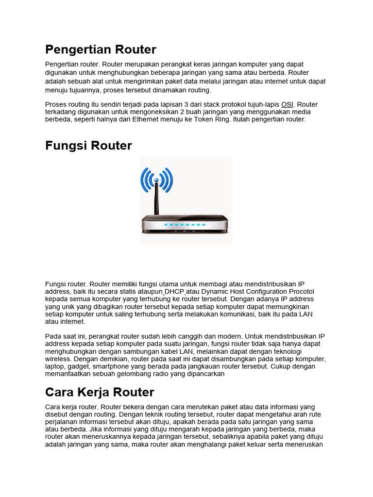 Materi Pengertian Router | PDF