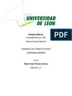 Prueba Pericial: Universidad de León, SFR Derecho Procesal Mercantil