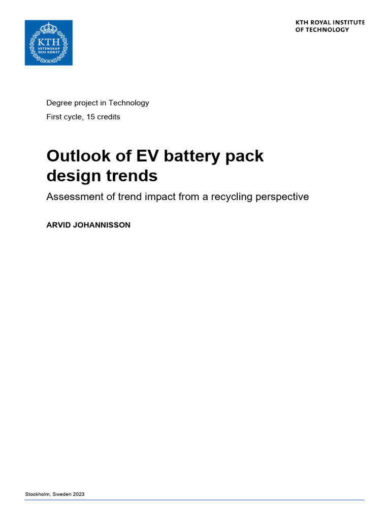 Johannison, 2023 Bachelor Thesis Outlook EV Battery Pack Design
