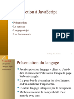 Introduction À Javascript: Plan Présentation La Syntaxe Langage Objet Les Événements