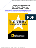 Test Bank For The Texas Experience Lone Star Politics Policy and Participation 1st Edition Tribune