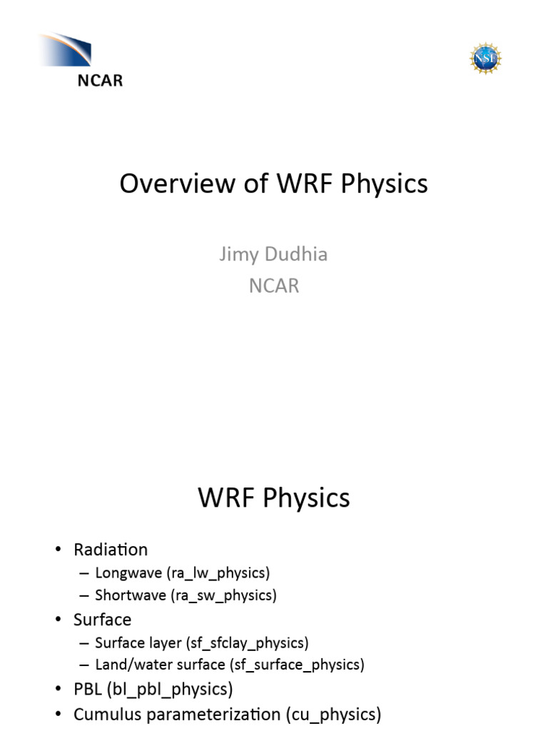 WRF Physics Overview and Schemes | PDF | Cloud | Atmospheric Sciences