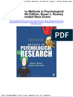 Test Bank For Methods in Psychological Research 4th Edition Bryan J Rooney Annabel Ness Evans