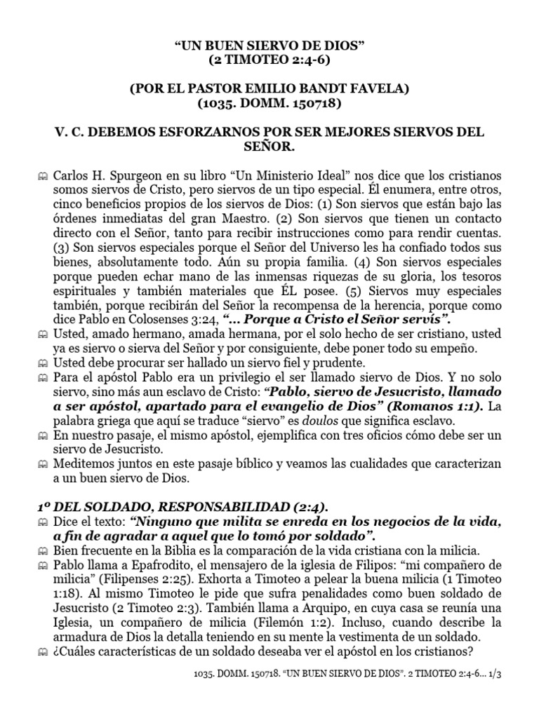 Cómo ser un buen siervo de Dios | PDF | Jesús | Pablo el apóstol