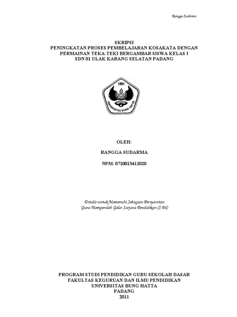 Skripsi Pgsd Fkip