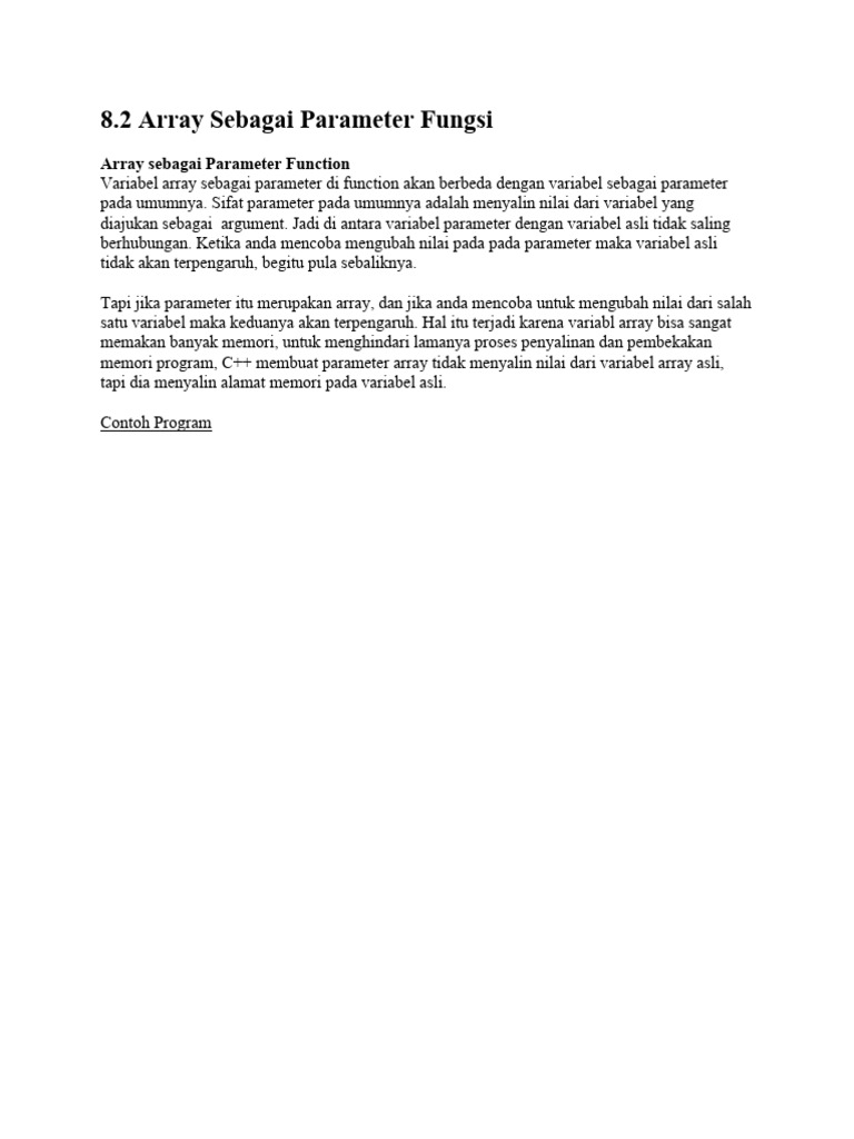 Fungsi C++ dengan Parameter Array | PDF