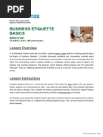 Business Basics Etiquette - ESL Lesson Plan