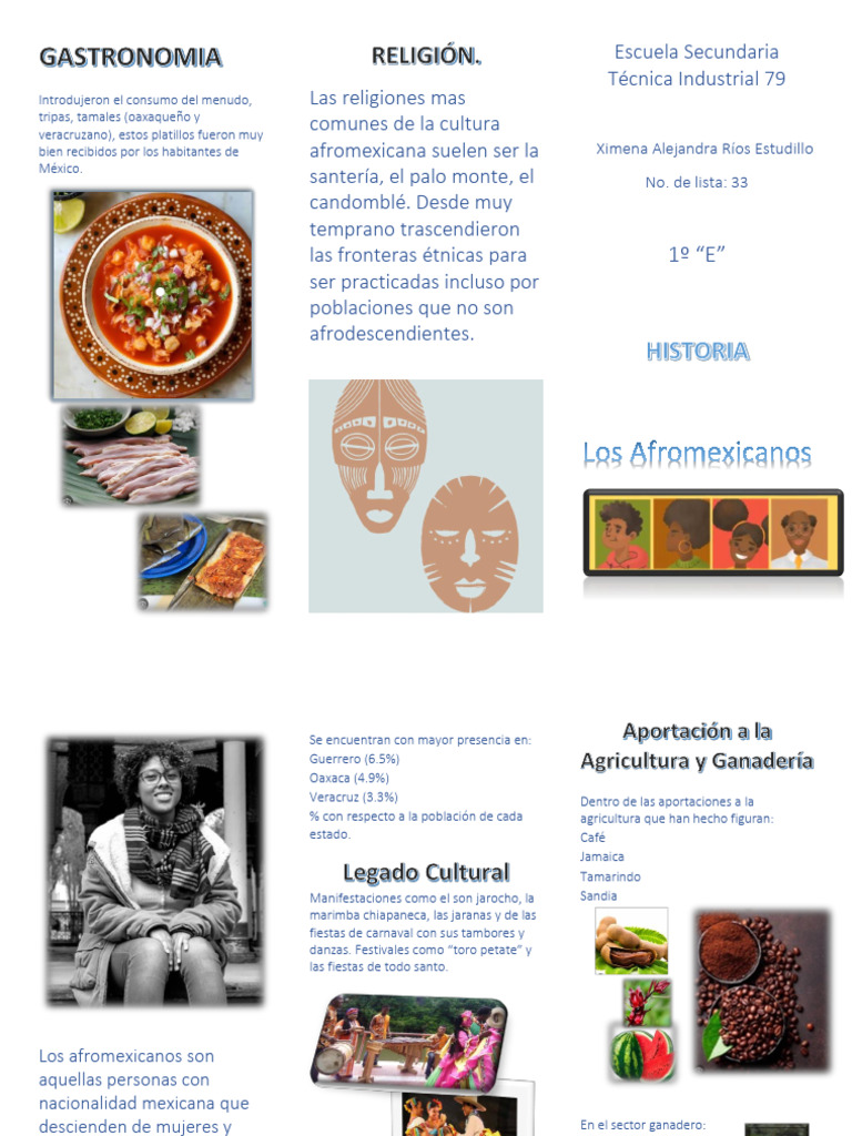 Triptico de Los Afromexicanos | Descargar gratis PDF | México | America ...