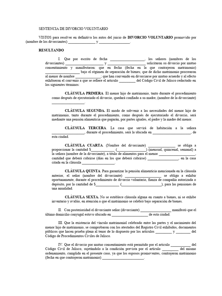Sentencia de Divorcio Voluntario 2 | PDF | Divorcio | Matrimonio