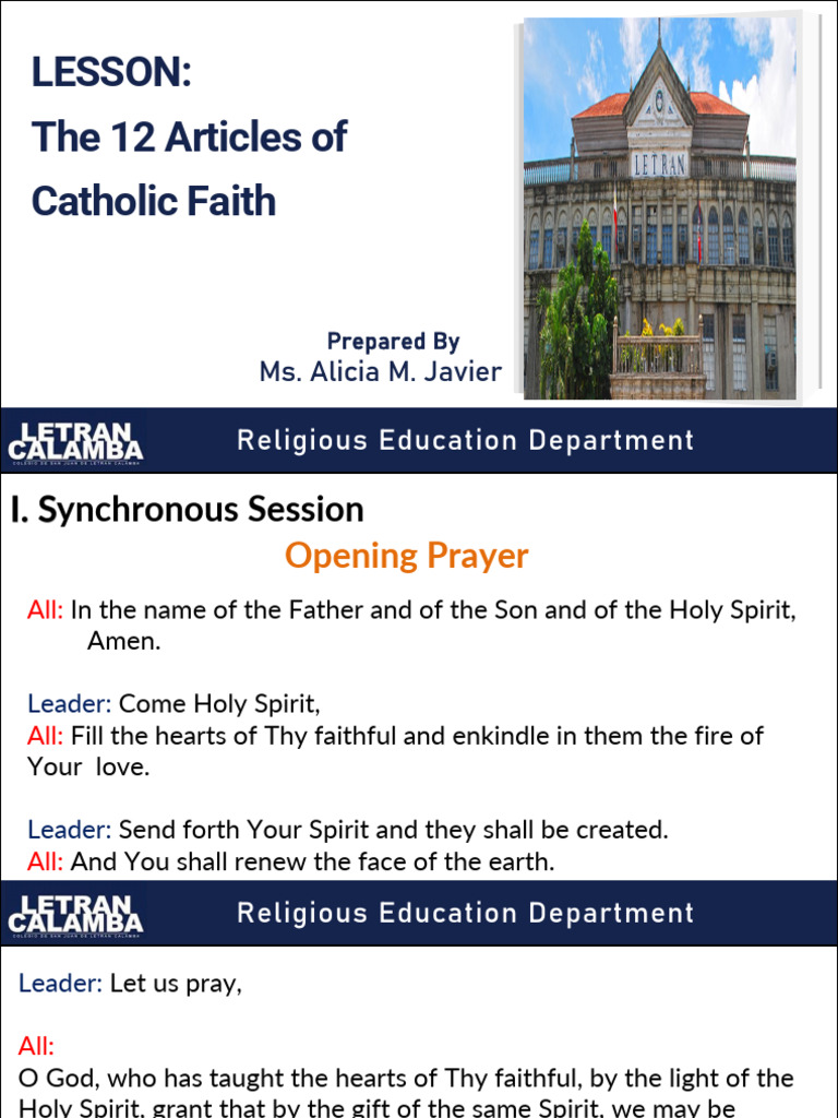 12 Articles of Catholic Faith Explained | PDF | Last Judgment | Jesus