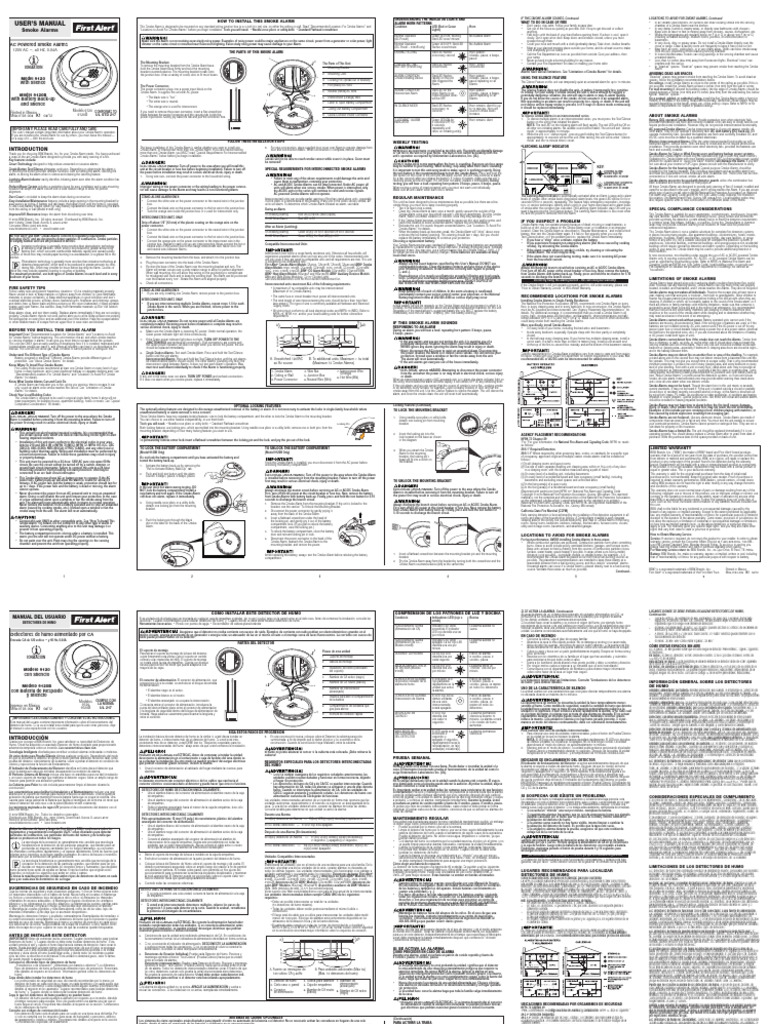 Sa9120bpcn Smoke Alarm Adapter Plugs Manual Download Free PDF