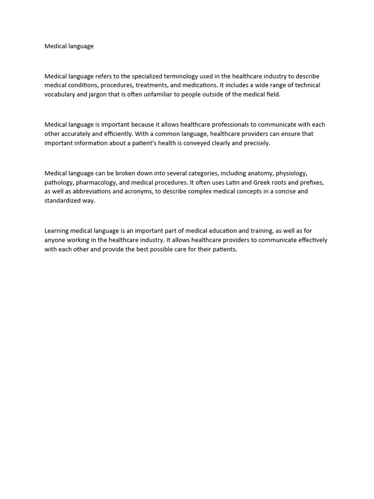 Medical Language PDF Health Care Electrocardiography