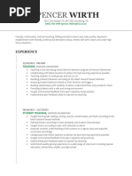 Spencer Wirth Resume