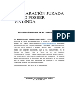 Declaracion Jurada de No Poseer Vivienda