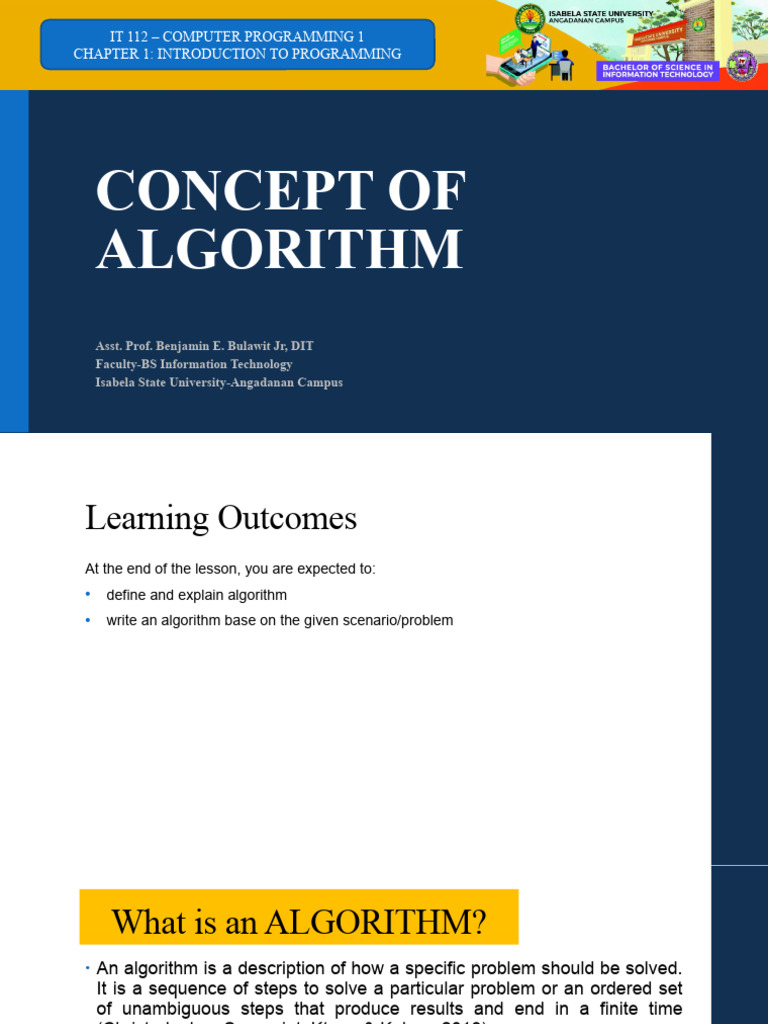 Ch1 Concept of Algorithm | PDF | Algorithms | Computer Programming