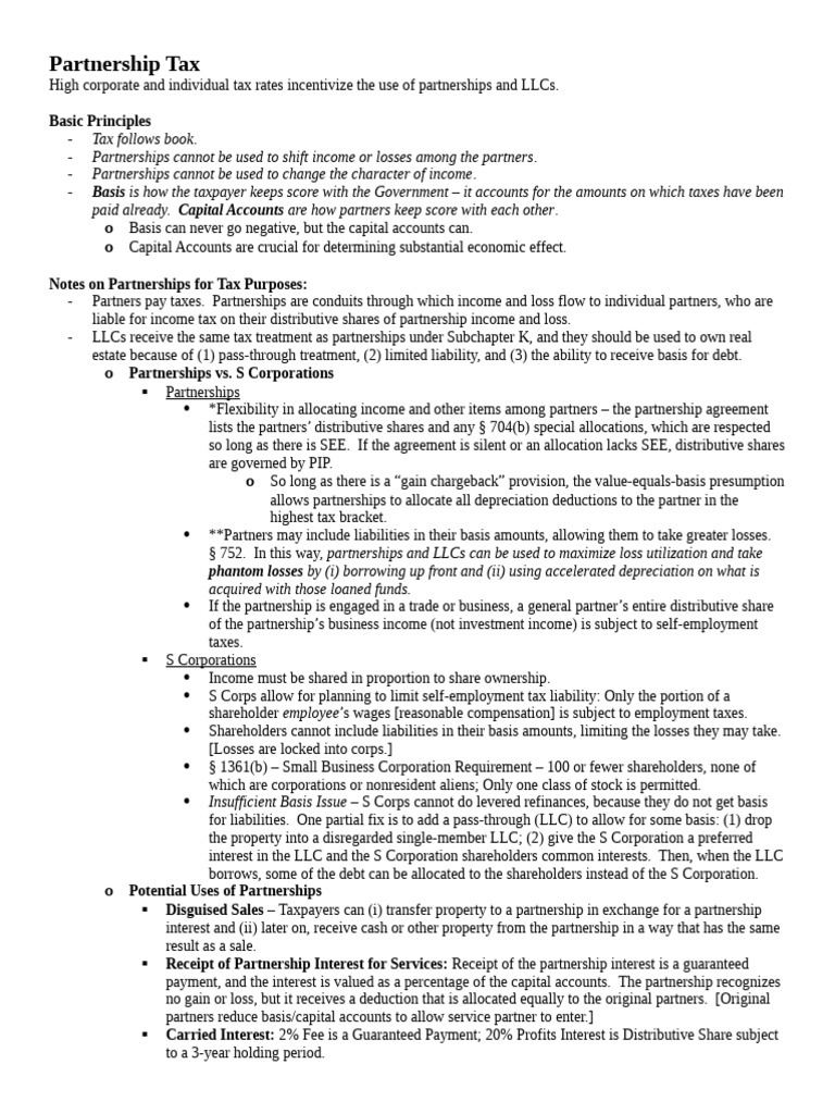 Partnership Taxation Basics and Strategies | PDF | S Corporation ...