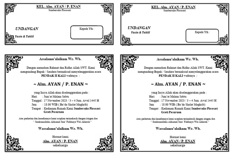 Undangan Tahlil Kecil Seri 2 Pdf