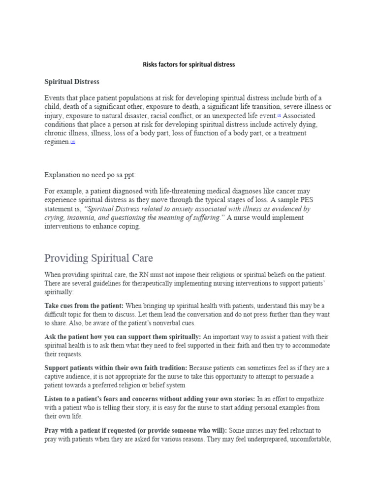 Spiritual Care Guidelines for Nurses | PDF | Patient | Nursing