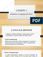 Lesson 1 - Definition of Language and Views