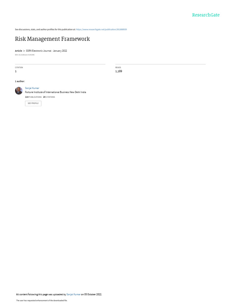 RiskManagementFramework v2 Chapter4 | PDF | Risk Management | Risk