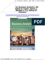Test Bank For Business Analytics 4th Edition Jeffrey D Camm James J Cochran Michael J Fry Jeffrey W Ohlmann 2