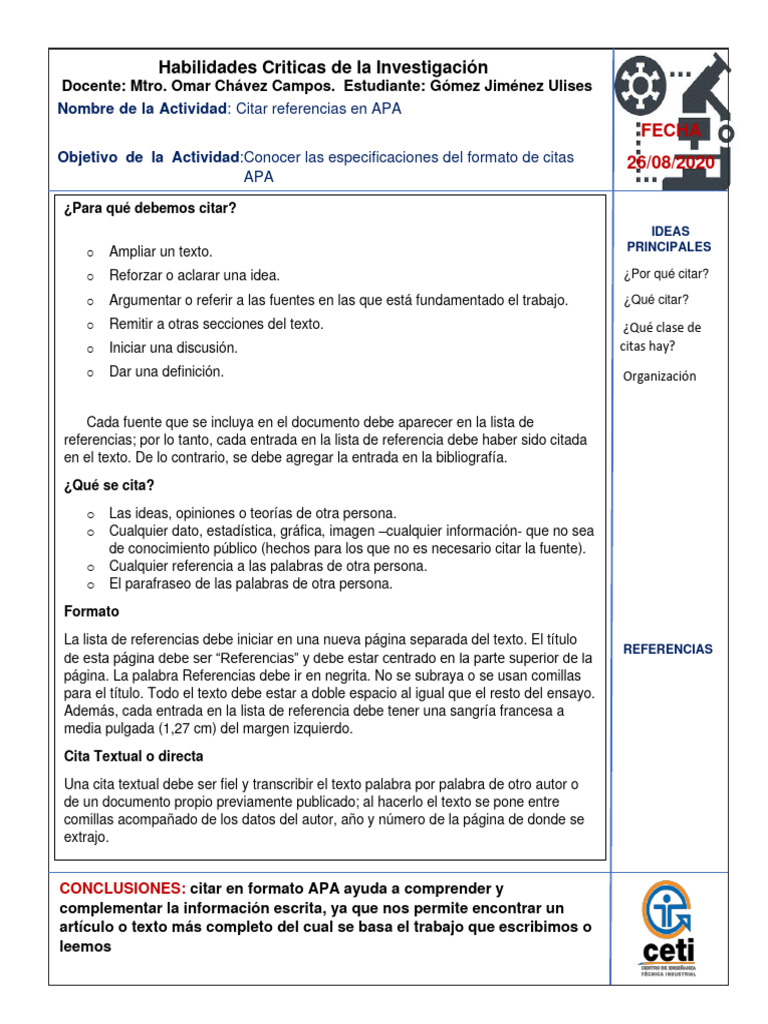 Citar en Formato APA | PDF | Citación | Estilo apa