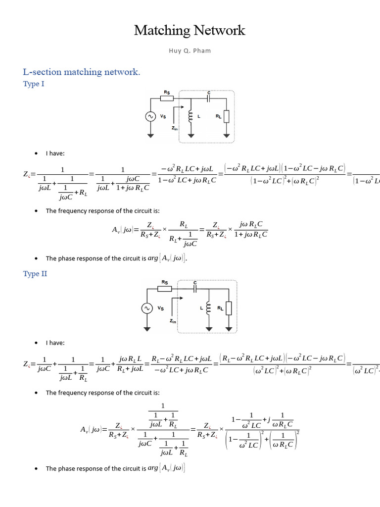 22matching Network123 | PDF | Electrical Impedance | Information And ...