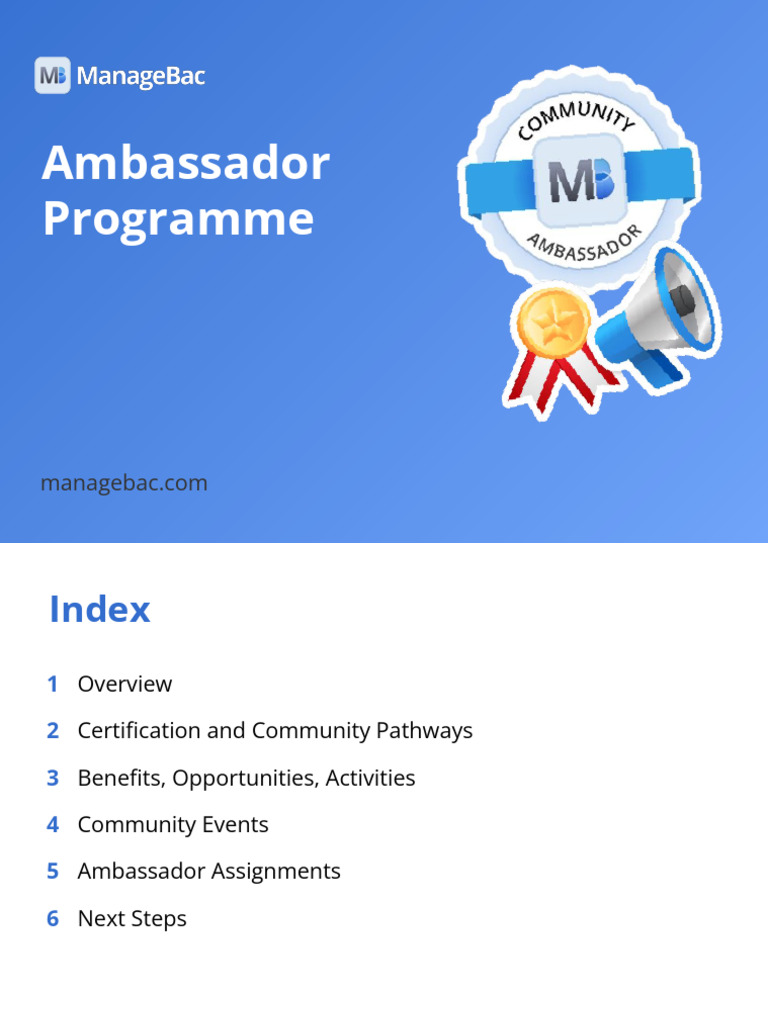MB Ambassador Programme Intro 2023 | PDF | Human Communication