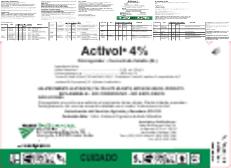 Precauciones y Uso de Activol 4% | PDF | Agua
