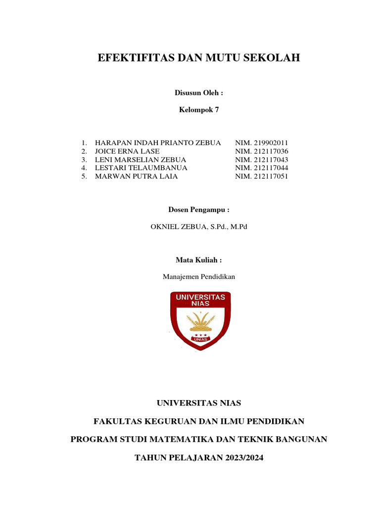 Model Sekolah Efektif di Indonesia | PDF | Karier & Perkembangan ...
