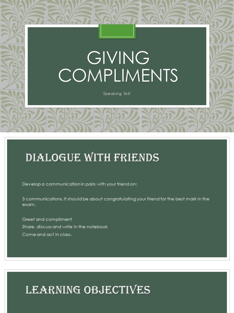 Giving Compliments | PDF | Career & Growth | Self-Improvement
