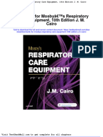 Test Bank For Mosbys Respiratory Care Equipment 10th Edition J M Cairo