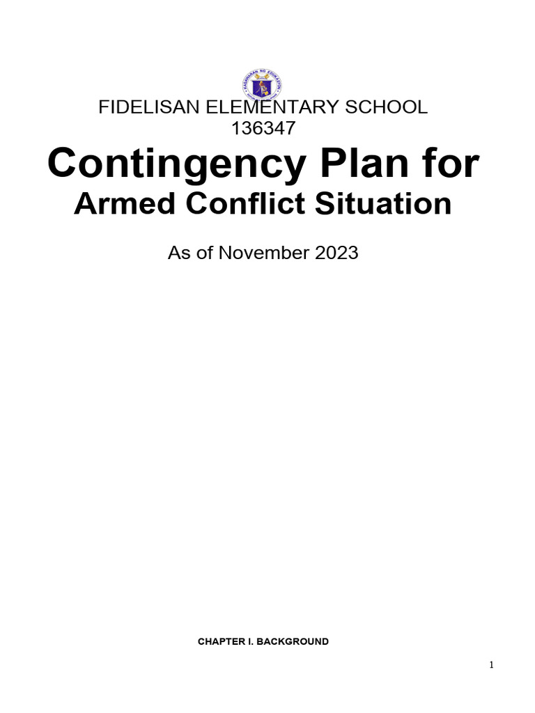 Armed Conflict Contingency Plan | PDF | Disasters
