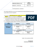 CV 217-2023 Recuperación Clases Taller PRENOBEL