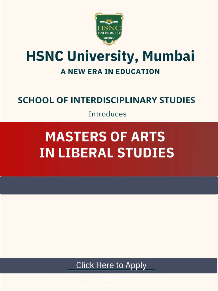 Ma in Liberal Studies Brochure | PDF