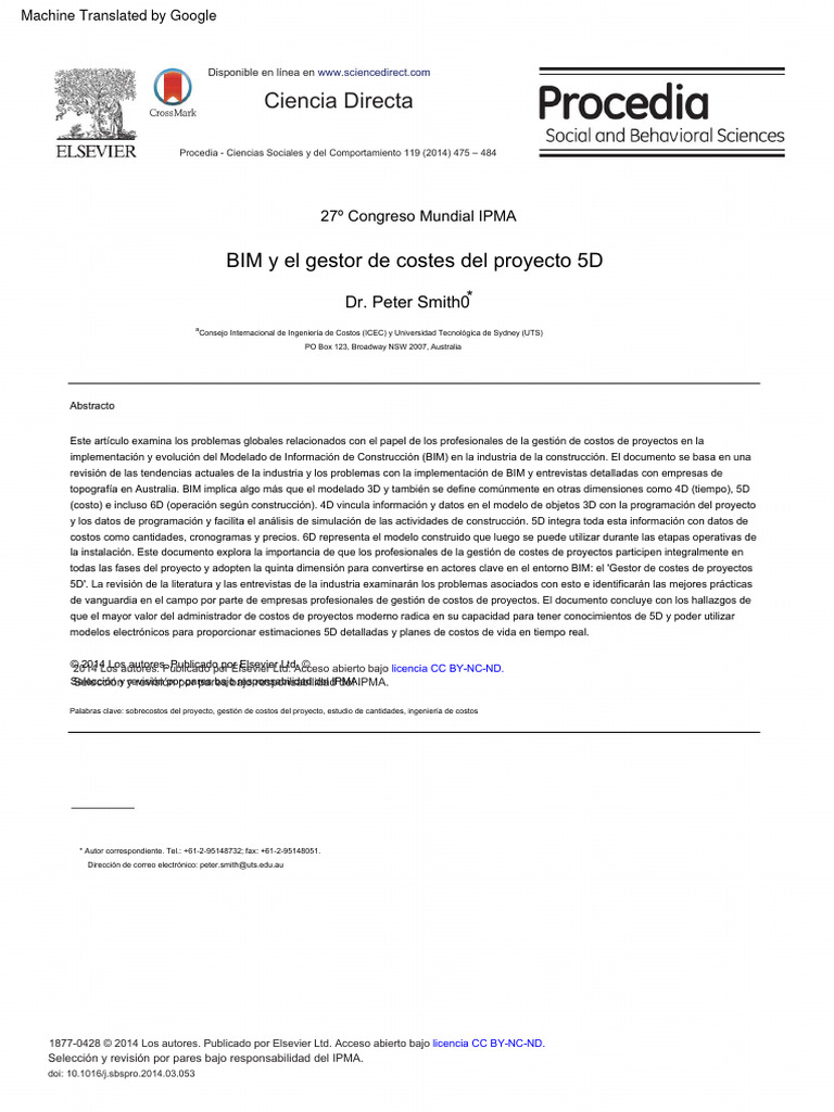 Bim y El Gestor de Costes Del Proyecto 5d | PDF | Software | Modelado ...