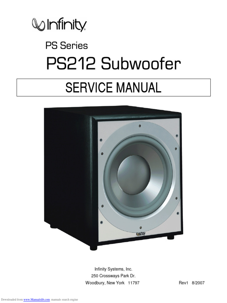 INFINITY SERVICE ps212 | PDF | Amplifier | Low Pass Filter