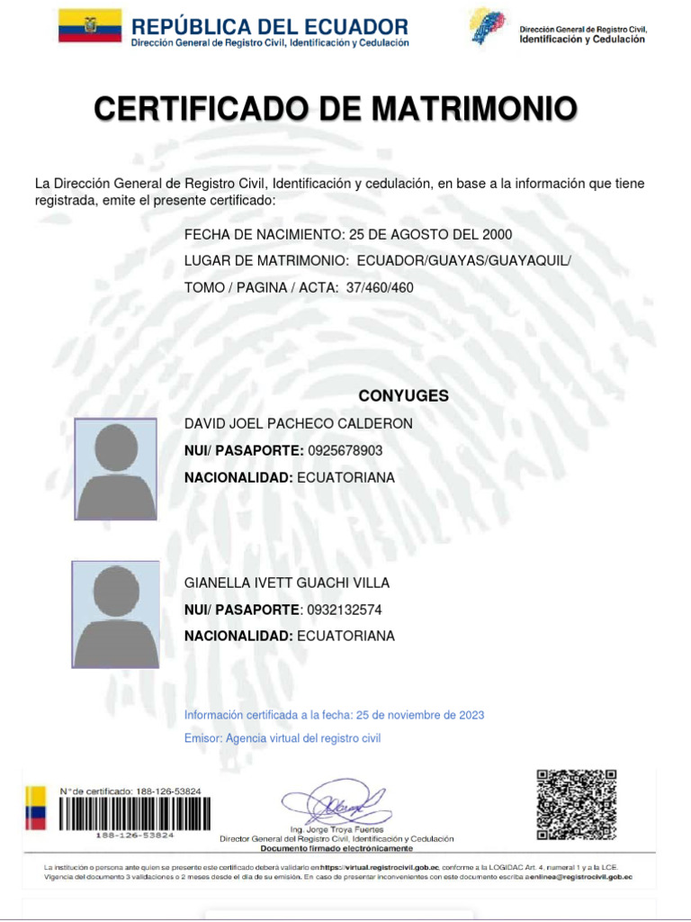 Acta de Matrimonio | PDF