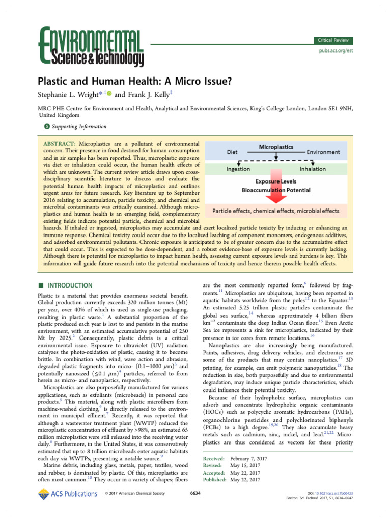 Microplastics and Human Health Review | PDF | Bivalvia | Plastic