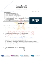 Maths Standard Exclusive Sample Paper