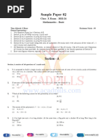 Maths Basic Exclusive Sample Paper