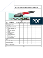 Check List For Portable Grinding Machine