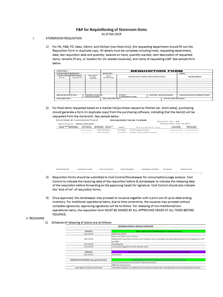 Storeroom Requisition Procedures | PDF | Finance & Money Management ...