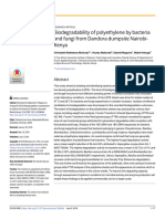 Biodegradability of Polyethylene by Bacteria and Fungi From Dandora Dumpsite Nairobi-Kenya