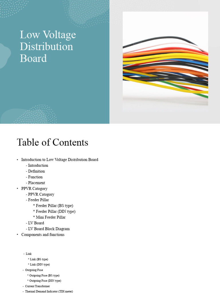 Low Voltage Distribution Board Overview | PDF | Fuse (Electrical ...
