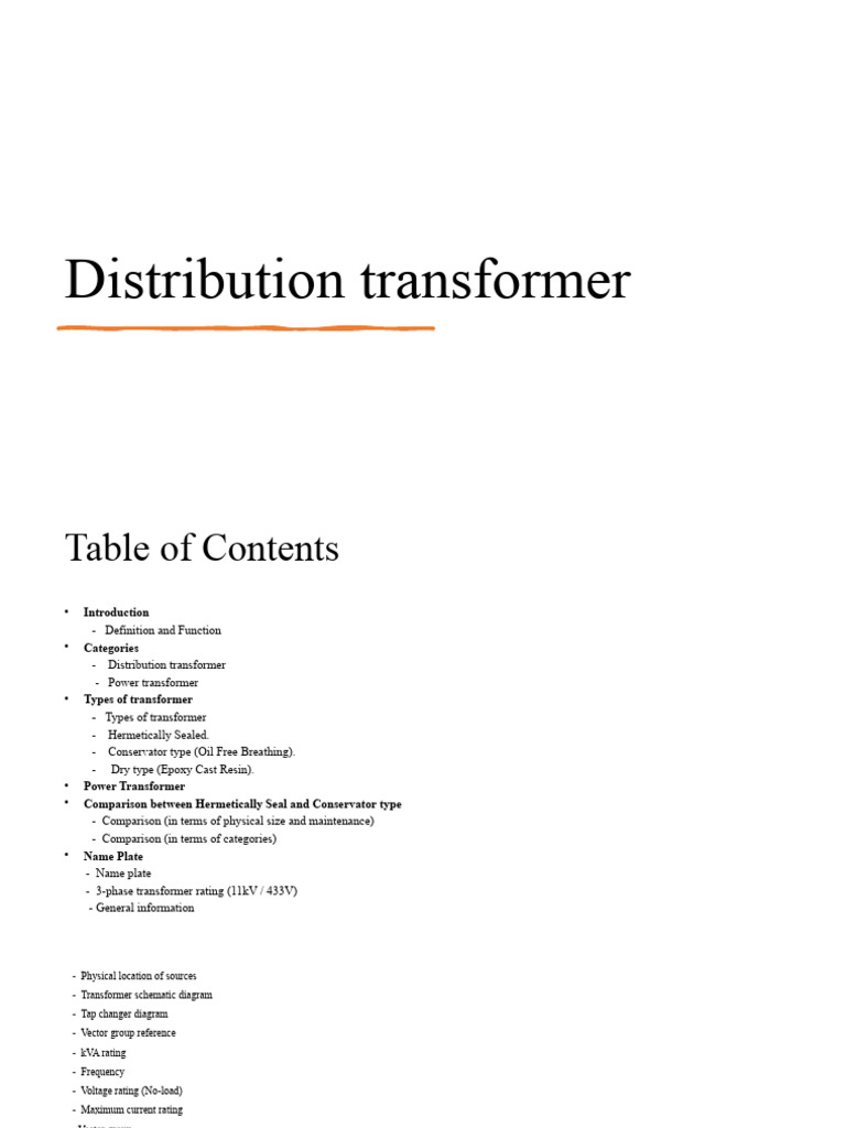 Distribution Transformer PDF Transformer Electrical Substation