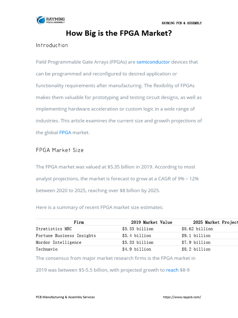 How Big Is The Fpga Market Pdf Field Programmable Gate Array